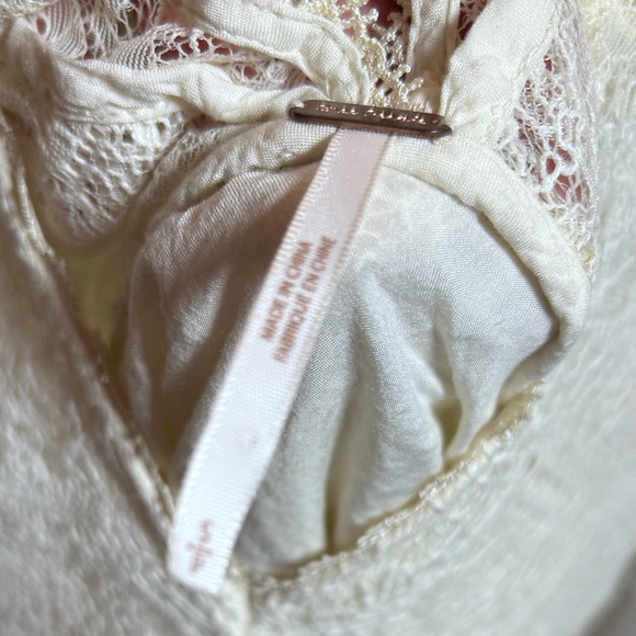 FREE PEOPLE Womens Size S Don't You Dare Lace Dress Ivory/Cream Boho Flare - Picture 6 of 7